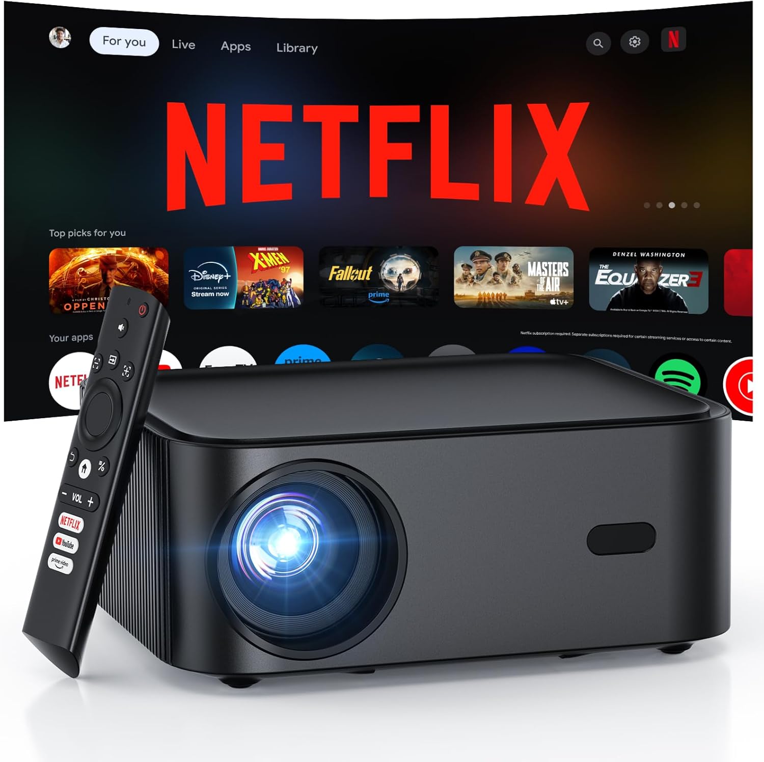 4K Smart Projector - WiFi, Portable Home Theater